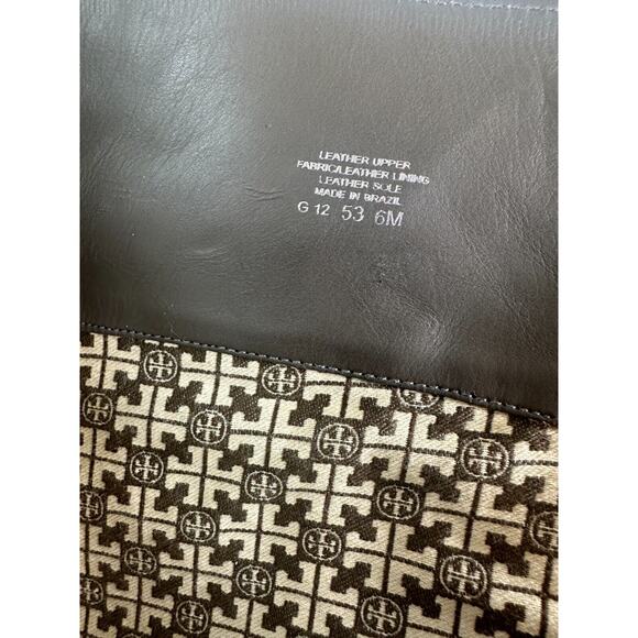 Tory Burch Pebbled Leather Back Zip Tall Block Heeled Buckle Boots Gray Size 6 M - Picture 14 of 15